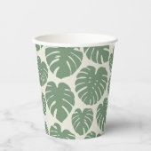 Gobelets En Papier Monstera - Vert (Recto)