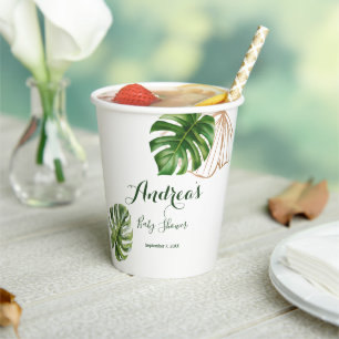 Gobelets En Papier Monstère tropicale botanique sauvage de palmiers