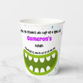 Gobelets En Papier Monstre coloré personnalisé Anniversaire (Verso)