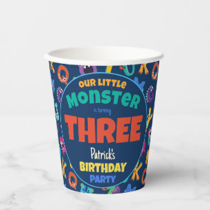 Gobelets En Papier Monstres Alphabet Anniversaire Petit Monstre Ajout