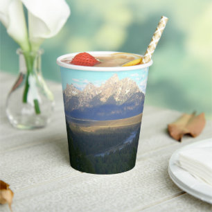 Gobelets En Papier Montagnes de Jackson Hole (Parc national de Grand