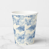 Gobelets En Papier Montagnes enneigées bleu blanc équilibrées (Droite)