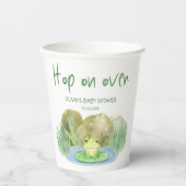 Gobelets En Papier Monter sur l'aquarelle Princess Frog Baby shower (Recto)