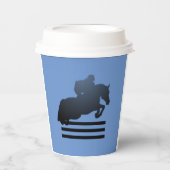 Gobelets En Papier Montrez le cavalier qui franchit un obstacle. (Recto)