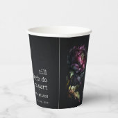 Gobelets En Papier Moody Gothic violet foncé Mariage de pivoine noire (Droite)