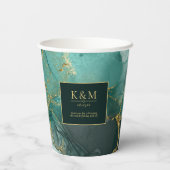 Gobelets En Papier Moody Ink Emerald Gold ID Abstrait988 (Verso)