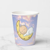 Gobelets En Papier Moon Baby Design (Verso)