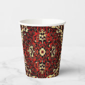 Gobelets En Papier Moquette persane look rouge foncé et crème (Gauche)