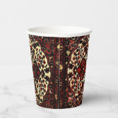 Gobelets En Papier Moquette persane look rouge foncé et crème (Droite)