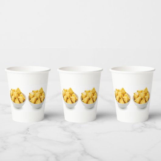 Gobelets En Papier morceaux d'ananas dans un bol (Multi)