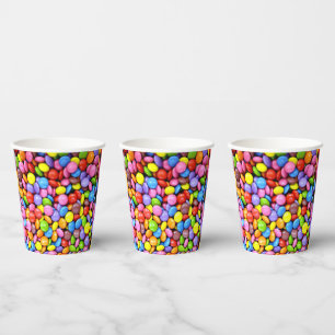 Gobelets En Papier Morceaux de bonbons colorés