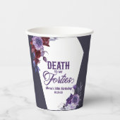 Gobelets En Papier Mort à mes quarante Floral 50e Anniversaire (Recto)