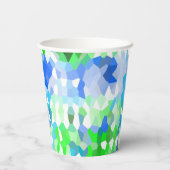 Gobelets En Papier Mosaïques bleue et verte (Verso)