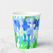 Gobelets En Papier Mosaïques bleue et verte (Recto)