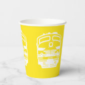 Gobelets En Papier Moteur de train moderne blanc sur Arrière - plan j (Verso)