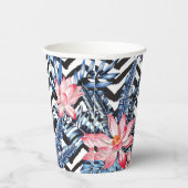 Gobelets En Papier Motif à fleurs de Lotus tropicaux (Droite)