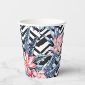 Gobelets En Papier Motif à fleurs de Lotus tropicaux (Recto)