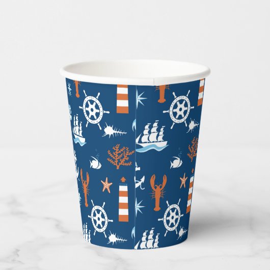 Gobelets En Papier Motif à thème marin (Droite)