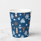 Gobelets En Papier Motif à thème marin (Recto)