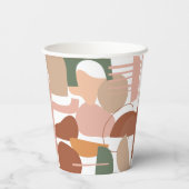 Gobelets En Papier Motif Abstrait de ton terrestre (Verso)
