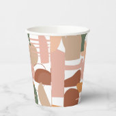 Gobelets En Papier Motif Abstrait de ton terrestre (Gauche)