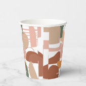 Gobelets En Papier Motif Abstrait de ton terrestre (Droite)