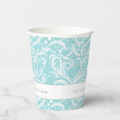 Gobelets En Papier Motif Abstrait turquoise Snowflake #10 ID1009 (Droite)