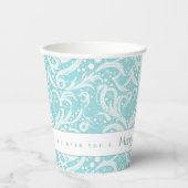 Gobelets En Papier Motif Abstrait turquoise Snowflake #10 ID1009 (Recto)