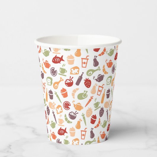 Gobelets En Papier Motif alimentaire (Gauche)