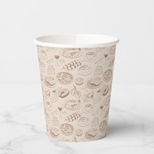 Gobelets En Papier Motif alimentaire 3 (Gauche)