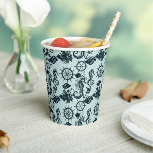 Gobelets En Papier Motif animal marin vintage