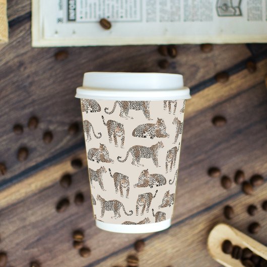 Gobelets En Papier Motif animal sauvage de la Jungle Leopard