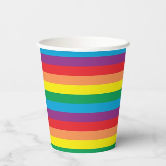 Gobelets En Papier Motif arc-en-ciel simple (Verso)