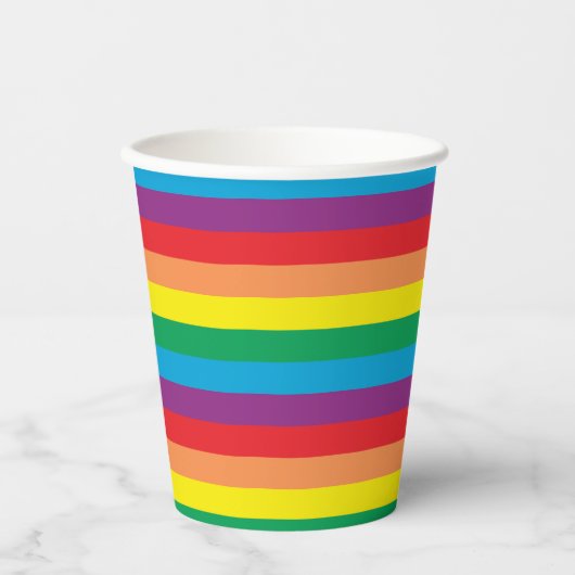Gobelets En Papier Motif arc-en-ciel simple (Recto)