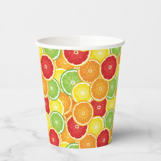 Gobelets En Papier Motif aux agrumes (Gauche)