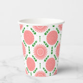 Gobelets En Papier motif aux fleurs roses (Recto)