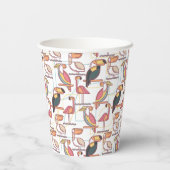 Gobelets En Papier Motif Aux Oiseaux Tropicaux (Verso)