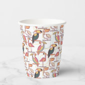 Gobelets En Papier Motif Aux Oiseaux Tropicaux (Recto)