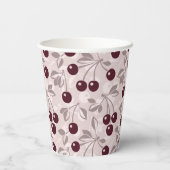 Gobelets En Papier Motif avec cerises 2 (Verso)