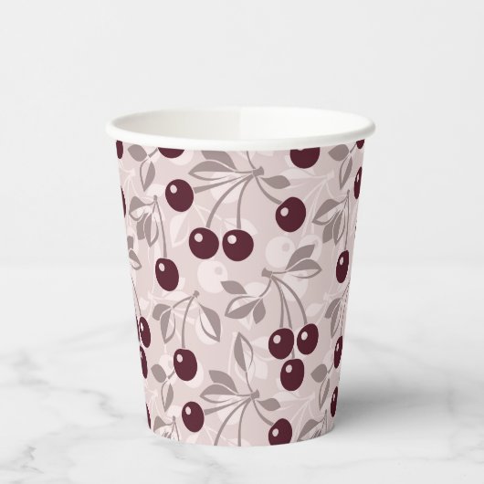 Gobelets En Papier Motif avec cerises 2 (Gauche)