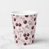 Gobelets En Papier Motif avec cerises 2 (Recto)