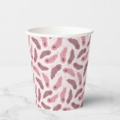 Gobelets En Papier motif avec plumes de paon (Recto)