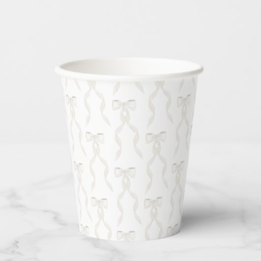 Gobelets En Papier Motif blanc élégant (Recto)