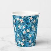 Gobelets En Papier Motif bleu Feuille Palm (Verso)