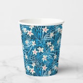 Gobelets En Papier Motif bleu Feuille Palm (Gauche)