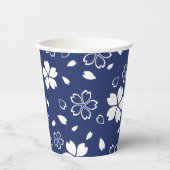 Gobelets En Papier Motif Blue Sakura (Recto)