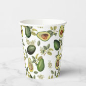 Gobelets En Papier Motif botanique Aquarelle Avocado (Gauche)