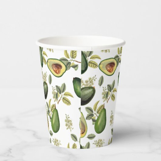 Gobelets En Papier Motif botanique Aquarelle Avocado (Droite)
