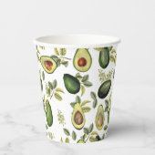 Gobelets En Papier Motif botanique Aquarelle Avocado (Recto)