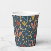 Gobelets En Papier Motif botanique de brindilles et de feuilles (Verso)